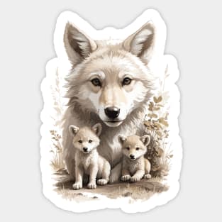 Wolf Cub Mom lovely kawaii Sticker